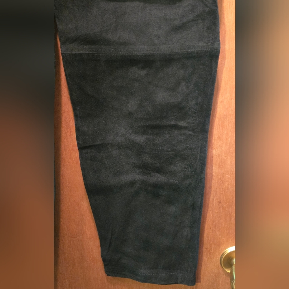 Mixed Blues Genuine Suede Straight Leg Pants Lined NWOT Never Worn Vintage Sz7 - Picture 8 of 11